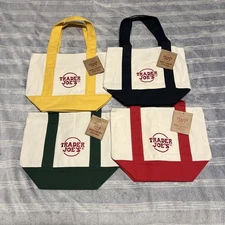 Set of 4 Color - Trader Joe’s Mini Canvas Tote Bag - 2025 Limited Edition