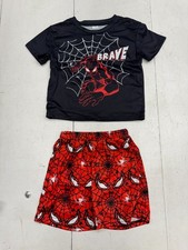 Shein 2 Piece Black Red Spiderman Print Pajama Set Boys Size 4Y