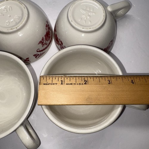 4 Vintage Homer Laughlin American Rose Restaurant Ware Coffee Cups - Picture 8 of 10