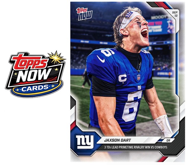2026 Topps Now NFL #16 Jaxson Dart New York Giants - PRESALE