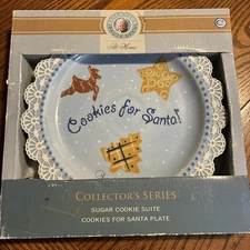 Paula Deen At Home Hand Painted Christmas Sugar Cookies for Santa Plate NOS NIB