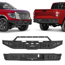 Steel Front Winch Bumper / Rear Back Bumper Fit 2017-2024 Nissan Titan Trucks