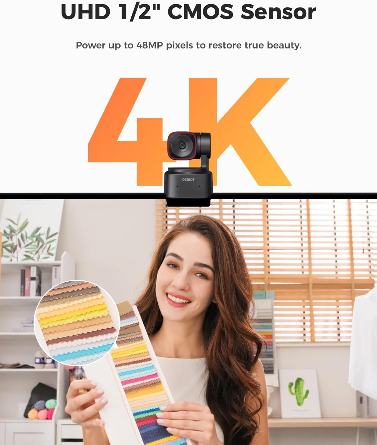 Tiny 2 Lite 4K Webcam for PC, AI Tracking PTZ Streaming Camera ...