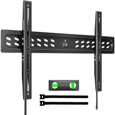 monTEK Ultra Slim Fixed TV Wall Mount Bracket for 43 95'' Flat & Curved TVs