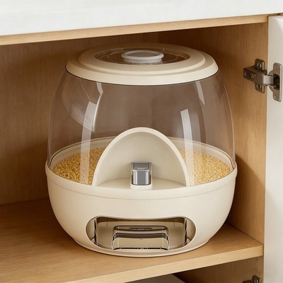 Milchig Weiß Rice & Grain Storage Container Sealed Cereal Dispenser 36,5*30*28cm
