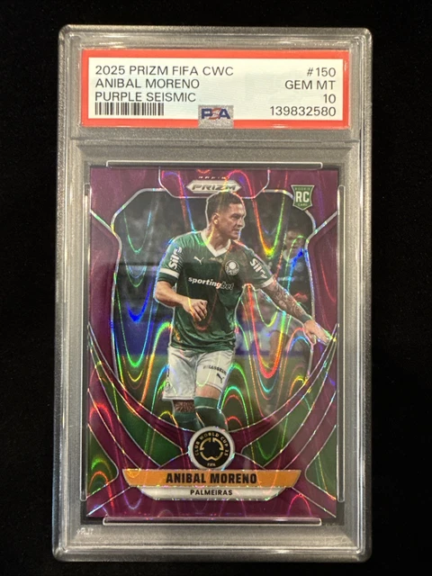 2025 Prizm FIFA CWC Anibal Moreno RC PSA 10 #150 77/99 Rookie Purple Seismic