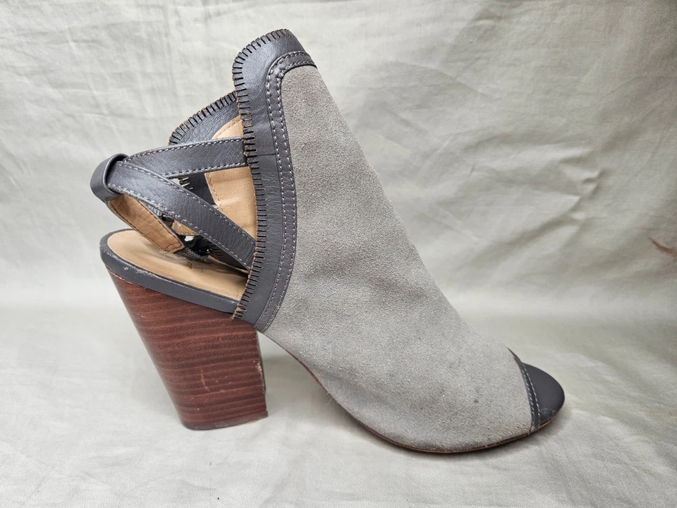 Sandalias botín Joes punta abierta para mujer 8,5 gris gamuza gruesas tacones en bloque gladiador Foto 3 de 4