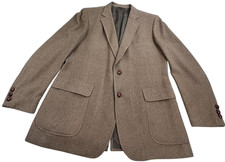 Vintage American Craftsmen Blazer Mens 46 Brown Camel Hair Sport Coat USA Made