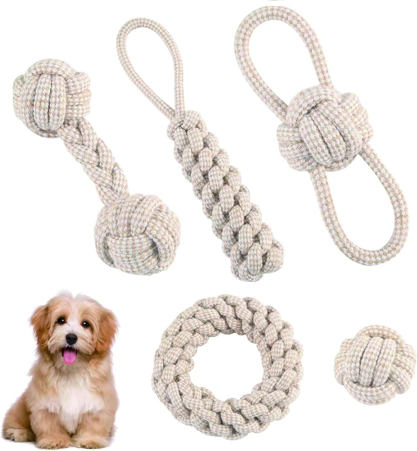 Giochi per Cani Indistruttibili - 5x Corda Cane Resistente Treccia