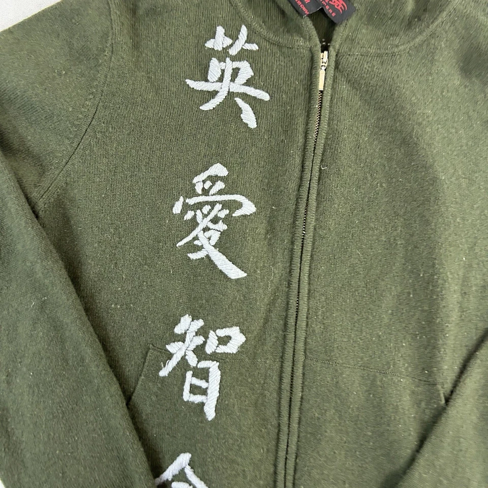 Chaqueta Suéter De Colección RAW 7 Para Mujer Cachemira Con Capucha Talla M Verde Dragón Cremallera Foto 2 de 4