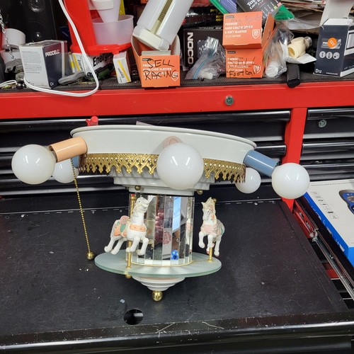 Vintage Craftmade Horse Carousel Ceiling Light Extremely Rare