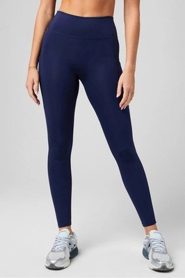 NWT Fabletics Women's L Oasis Pureluxe High Waist Legging Pocket Navy P0814