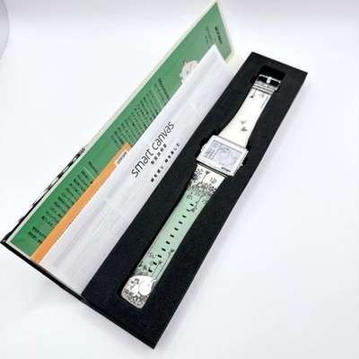 SEIKO EPSON Smart Canvas Moomin Digitaluhr Silber Gehäuse Snufkin Band