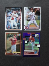 Reid Detmers 4 card lot w/2022 Donruss Holo Purple Rookie Los Angeles Angels