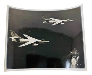 OFFICIAL PHOTO 2 U.S. NAVY JETS & USS FORRESTAL (CVA 59) RELEASED 10/10/1958