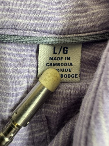 Tommy Bahama Men’s Purple Stripe Polo Shirt Size Large – Modal Blend - Picture 4 of 5