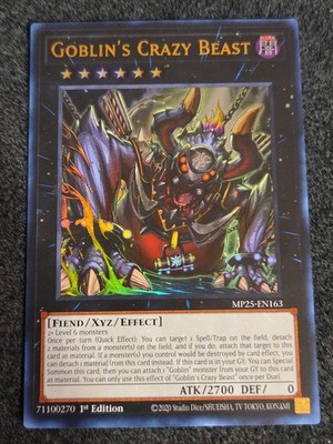 x1 Goblin's Crazy Beast - MP25-EN163 - Ultra Rare - 1st Edition Yu-Gi-Oh! M/NM