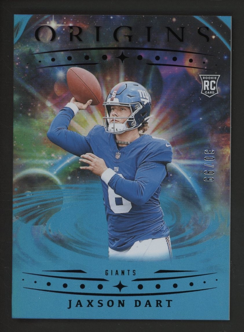 2025 Panini Origins Holo Turquoise #145 Jaxson Dart Giants RC Rookie 30/99