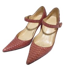 Rare Christian Louboutin Python Leather One Strap Pumps Pink Size EU36.5/US6.5