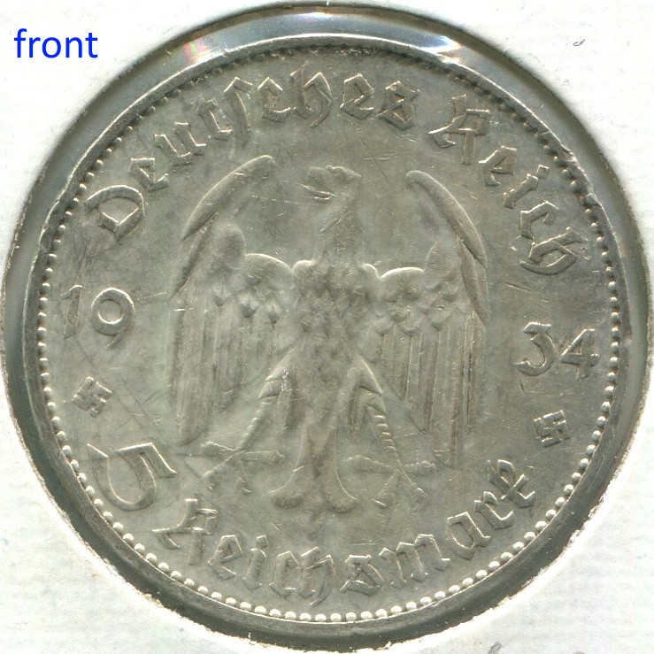 ブリキ缶　1900-1940年代　Prabhat シルクマントル 1ダース Germany 1934-J, 5 Mark Reichsmark silver coin with swastika KM#83