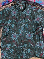 Retro Rifle Shirt Mens Large Short Sleeve Button Down Shirt Hawaiian Drip V2