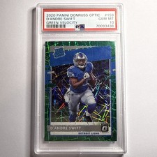 Panini Donruss Optic D'Andre Swift #159 Green Velocity Rated Rookie PSA 10