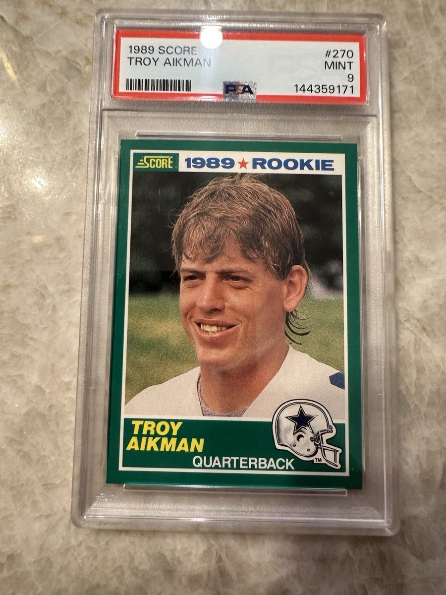 1989 Score #270 Troy Aikman Rookie Football Card PSA 9 MINT Dallas