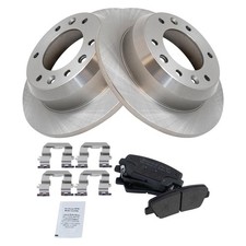 TRQ Rear Brake Pad and Rotor Set Semi Metallic Compatible with 2007-2008 Hyundai