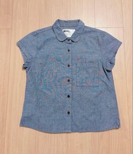 Margaret Howell MHL Cotton Short Sleeve Shirt Women  s Blue Reg Coll Used