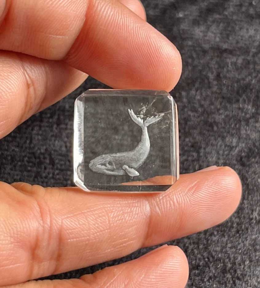 Cristal de roca natural tallado a mano intaglio para hacer joyas Foto 4 de 4