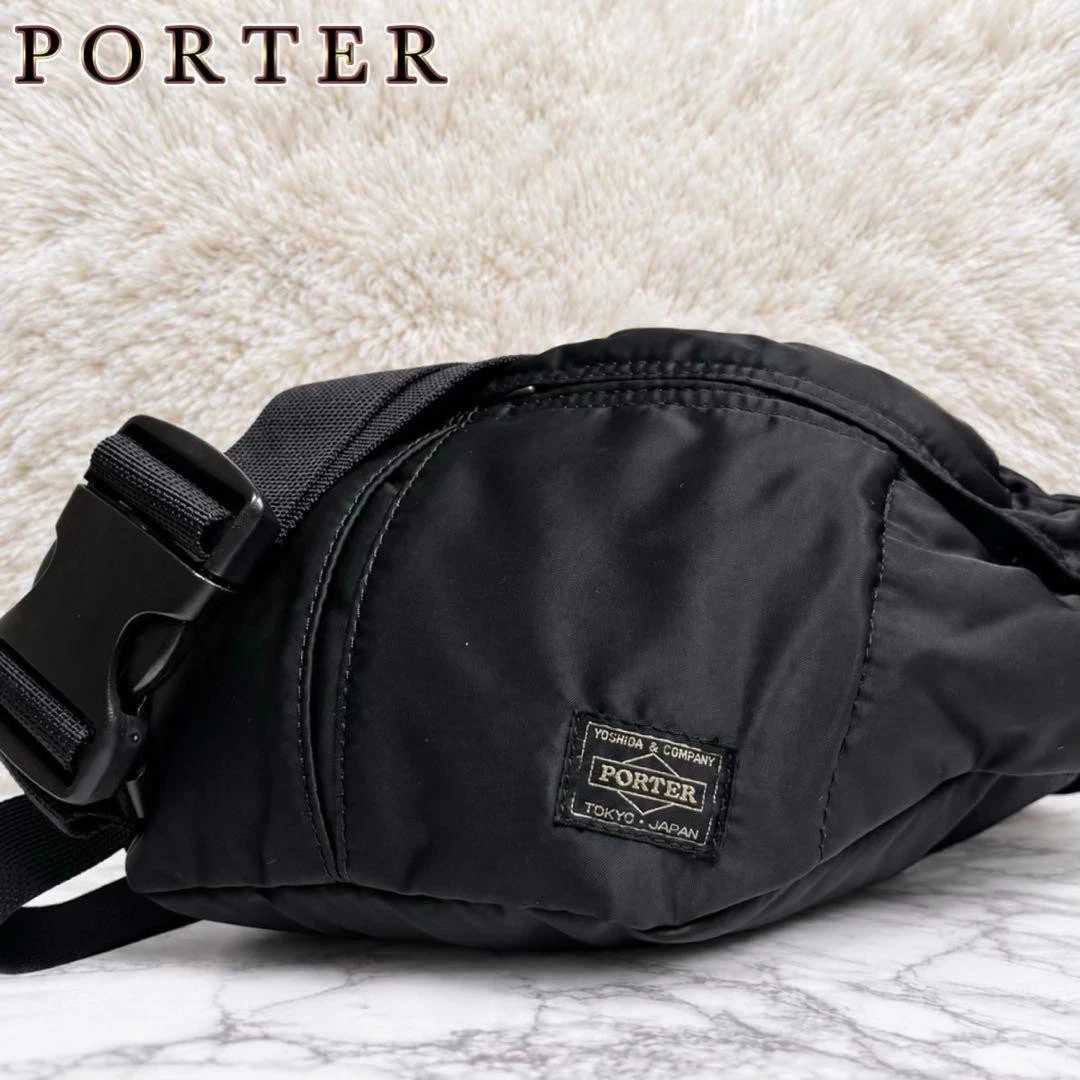 PORTER Yoshida TANKER Gürteltasche aktuelles Modell schwarz Doppelreißverschluss Nylon Japan