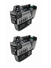LC401 Black Ink Cartridges 2-Pack for Brother MFC-J1010DW MFC-J1012DW Printer