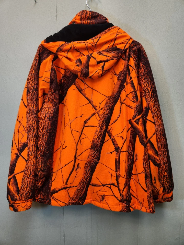Vintage Woolrich Blaze Orange Realtree Hardwood Camo Coat Hooded Size XL Hunting - Image 4 of 4