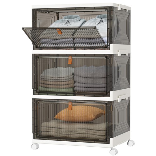 Closet Organizers and Storage 70Qt 3 Pack Stackable Storage Bins with 1 Lid C...