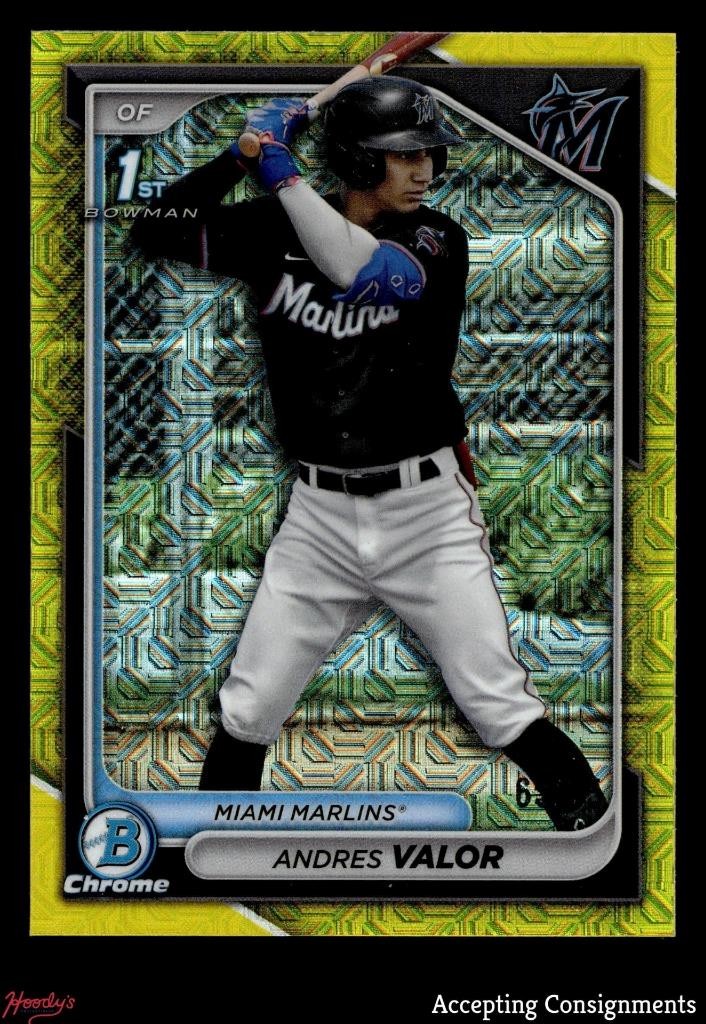 2024 Bowman Chrome Mega Box Yellow Refractor #196 Andres Valor 1st ROOKIE 65/75