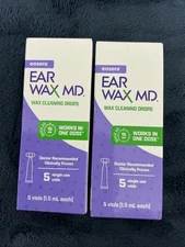 2x.Eosera Ear Wax Md Wax Cleaning Drops 5 Vials (1.5ml Each)
