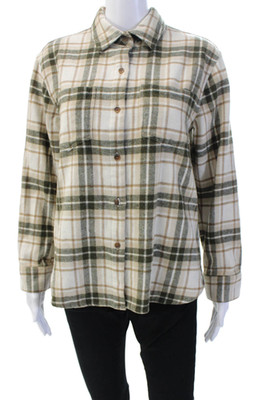 Jenni Kayne Womens Textured Long Sleeve Plaid Print Sweater Nude Size XS