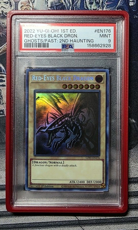 Yu-Gi-Oh Red Eyes Black Dragon Ghost Rare PSA 9
