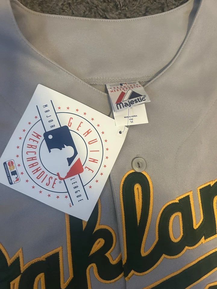 Oakland A's RICKEY HENDERSON 1989 World Series Baseball JERSEY GRAY - Image 4 of 4