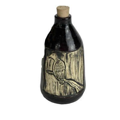 studio artist Witch Aesthetic raven Crow pottery Potion Vessel Jug etched corked