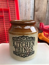 VINTAGE MOIRA STONEWARE FARMHOUSE KITCHEN THINGS UTENSILS HOLDER POT JAR STORAGE