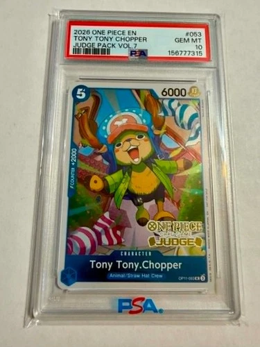 2026 Tony Tony.Chopper Judge Pack Vol. 7 One Piece OP11-053 PSA 10 POP 5