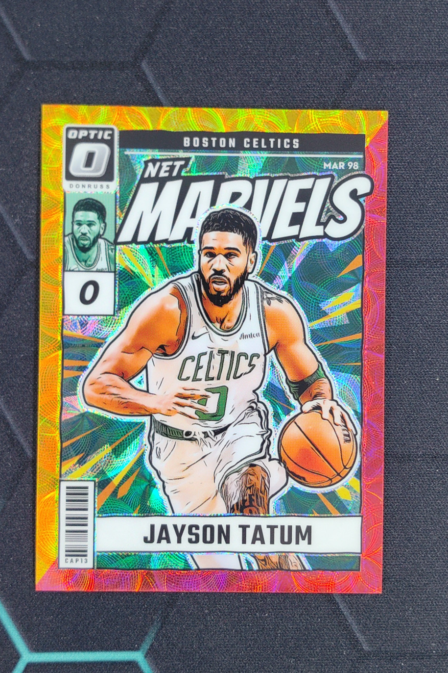 2024 Panini Donruss Optic Jayson Tatum Net Marvels Red & Gold International /99