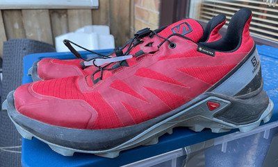 Salomon Supercross Men's 8 Red Trail Running Shoes Sneakers Gore-Tex