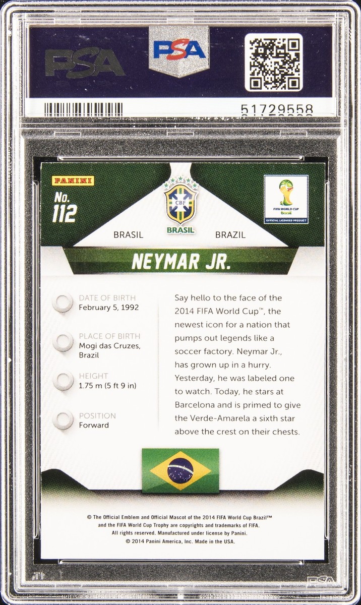 2014 PANINI PRIZM WORLD CUP #112 NEYMAR JR. PSA 10 | eBay