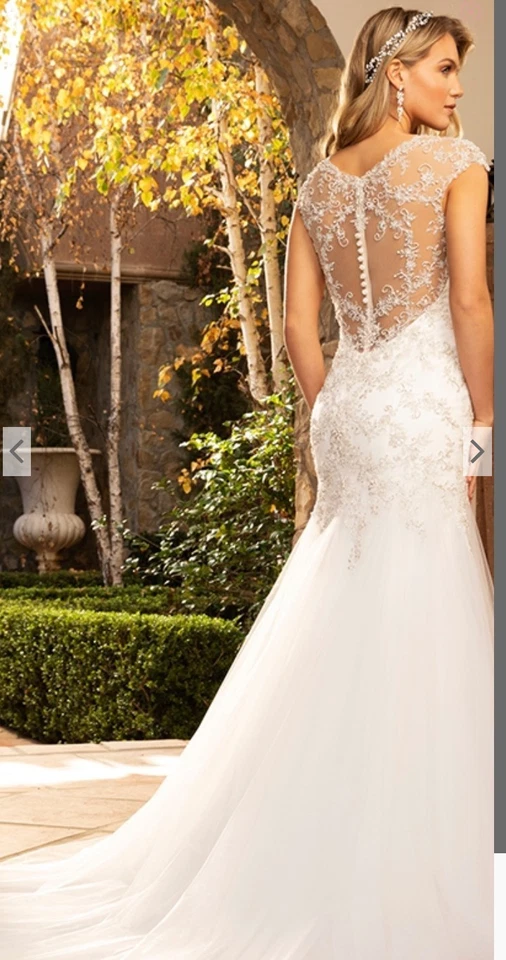 Casablanca Bridals 2386 Monica Marfil/Desnudo/Plata Talla 16 Foto 3 de 4