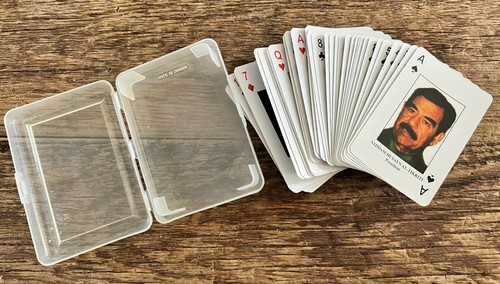 Iraqi Most Wanted Playing Cards Saddam Desert Storm Iraq Complete Set with Case