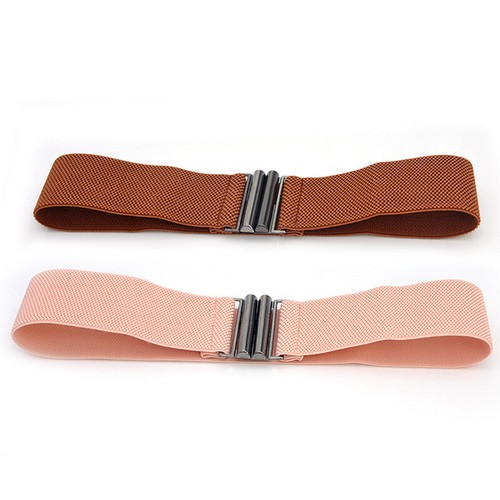 Women Elastic Wide Waist Belt Buckle Wide Stretch Corset Cinch Dress Waistband - Picture 9 of 33