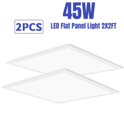 2x2 FT LED Flat Panel Light 5000K, 45W Dimmable 100-277V, Recessed Troffer Light