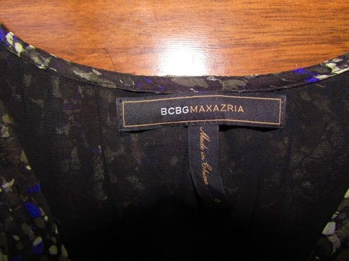 BCBG MAXAZRIA ~ Size 0 ~ 100% SILK Draped Cumberbun Wrap Mini Cocktail Dress a46 - Picture 5 of 9
